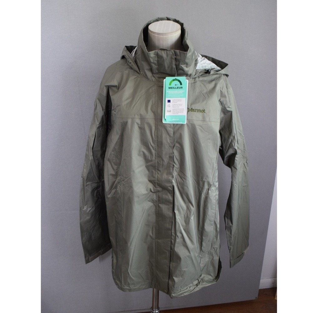 Marmot PreCip Eco Jacket XXL Vetiver Green Waterproof Rain Shell Women 46700 New